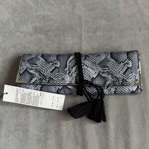 White House Black Market Snake Print Jewelry Roll